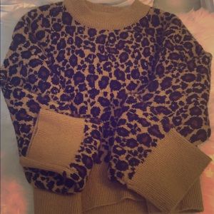 Cheetah print pattern sweater long sleeves